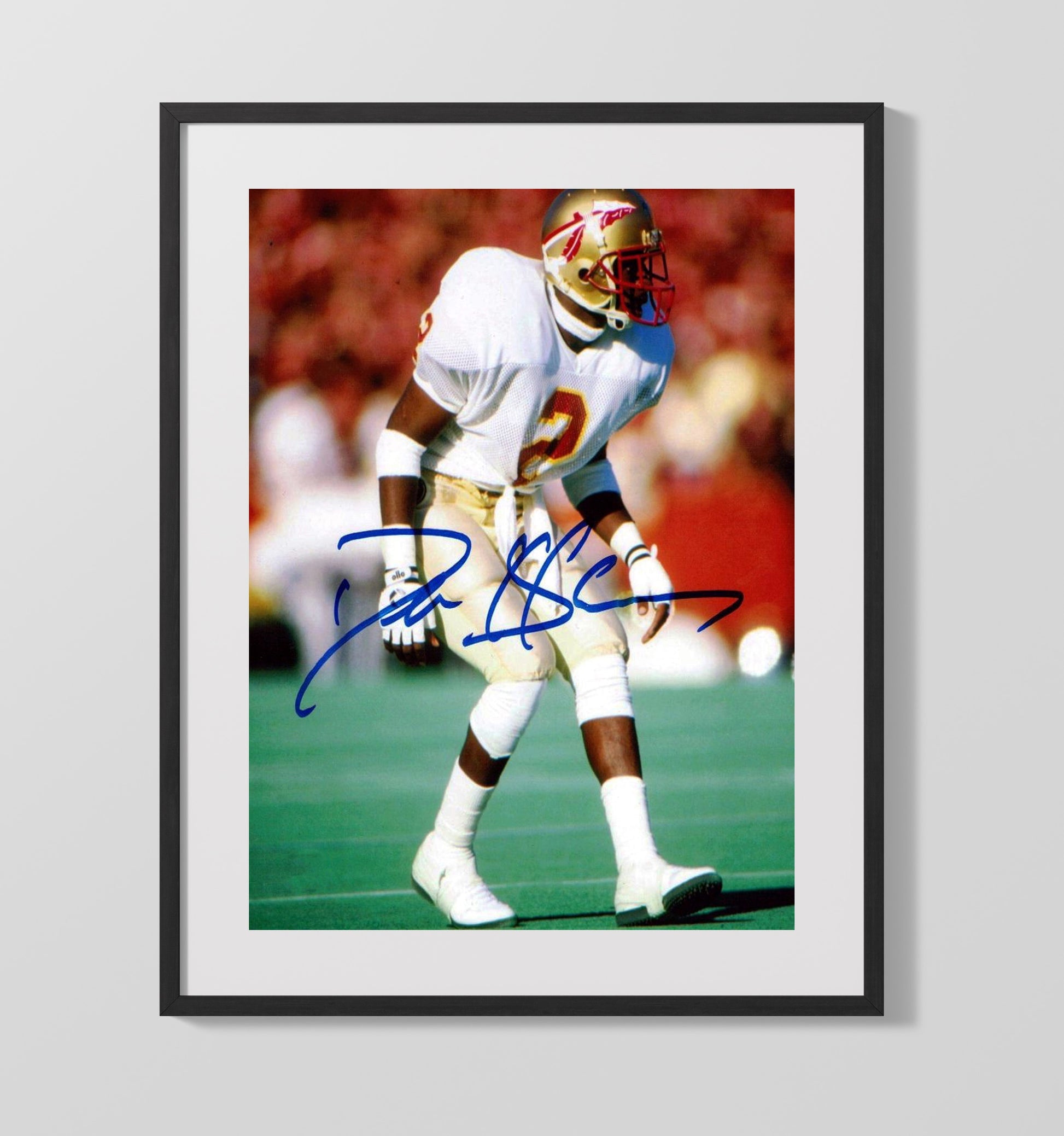 Florida State Football Deion Sanders Prime Time Coverage Pose College Football Wall Art 16x20 Gallery Frame wall art print – College Football decor