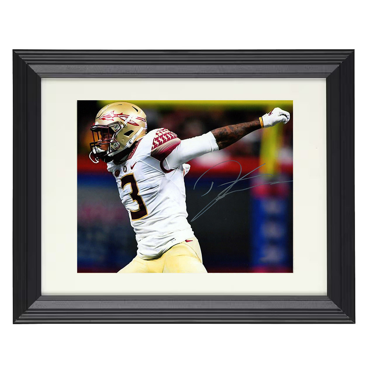 Florida State Football Derwin James Defensive Celebration 8x10 black beveled frame college football wall art