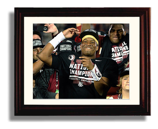 Florida State Football Jameis Winston Rose Bowl Moment College Football Wall Art 8x10 Beveled Frame wall art print – College Football decor