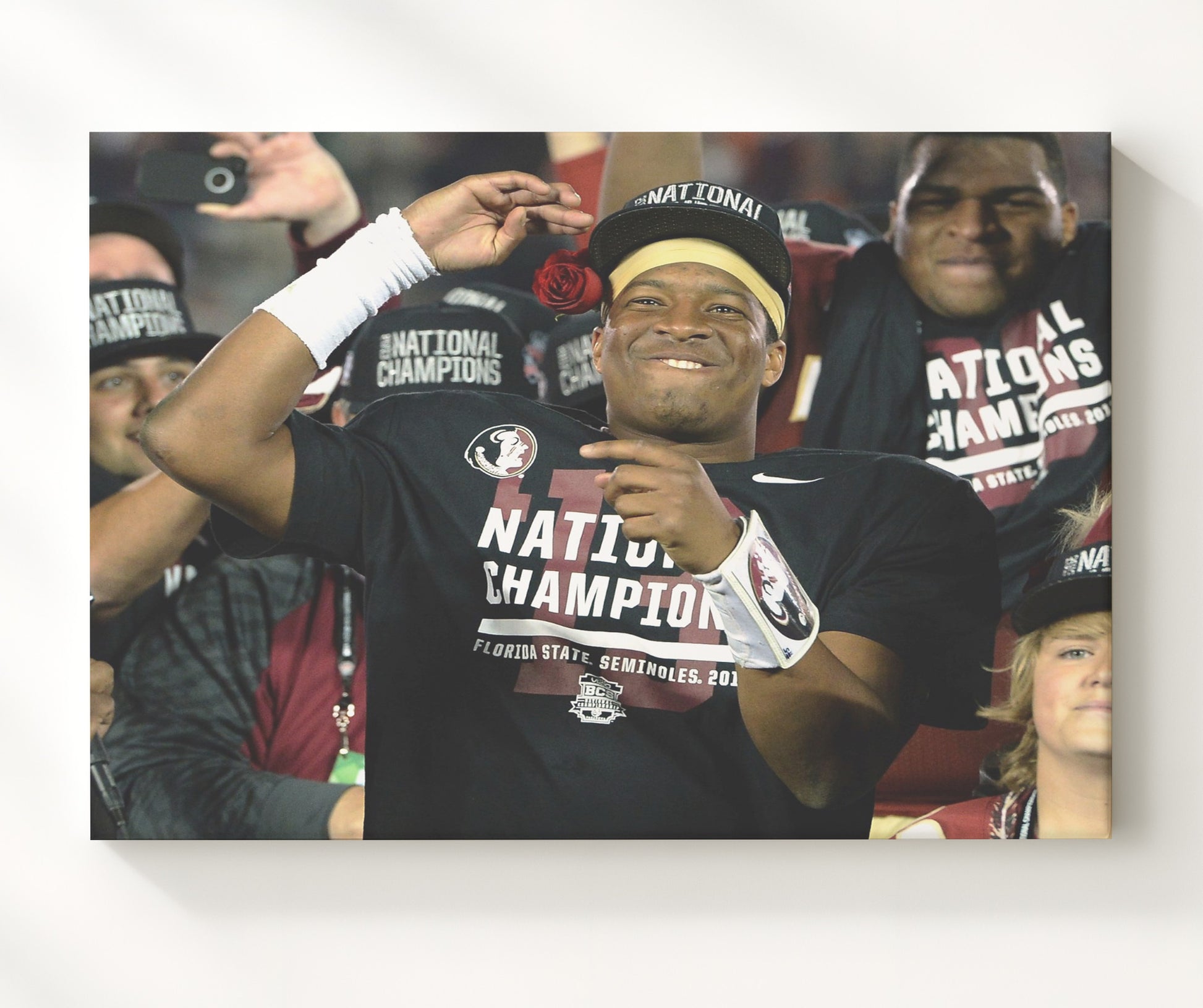 Florida State Football Jameis Winston Rose Bowl Moment College Football Wall Art 20x24 Canvas wall art print – College Football decor