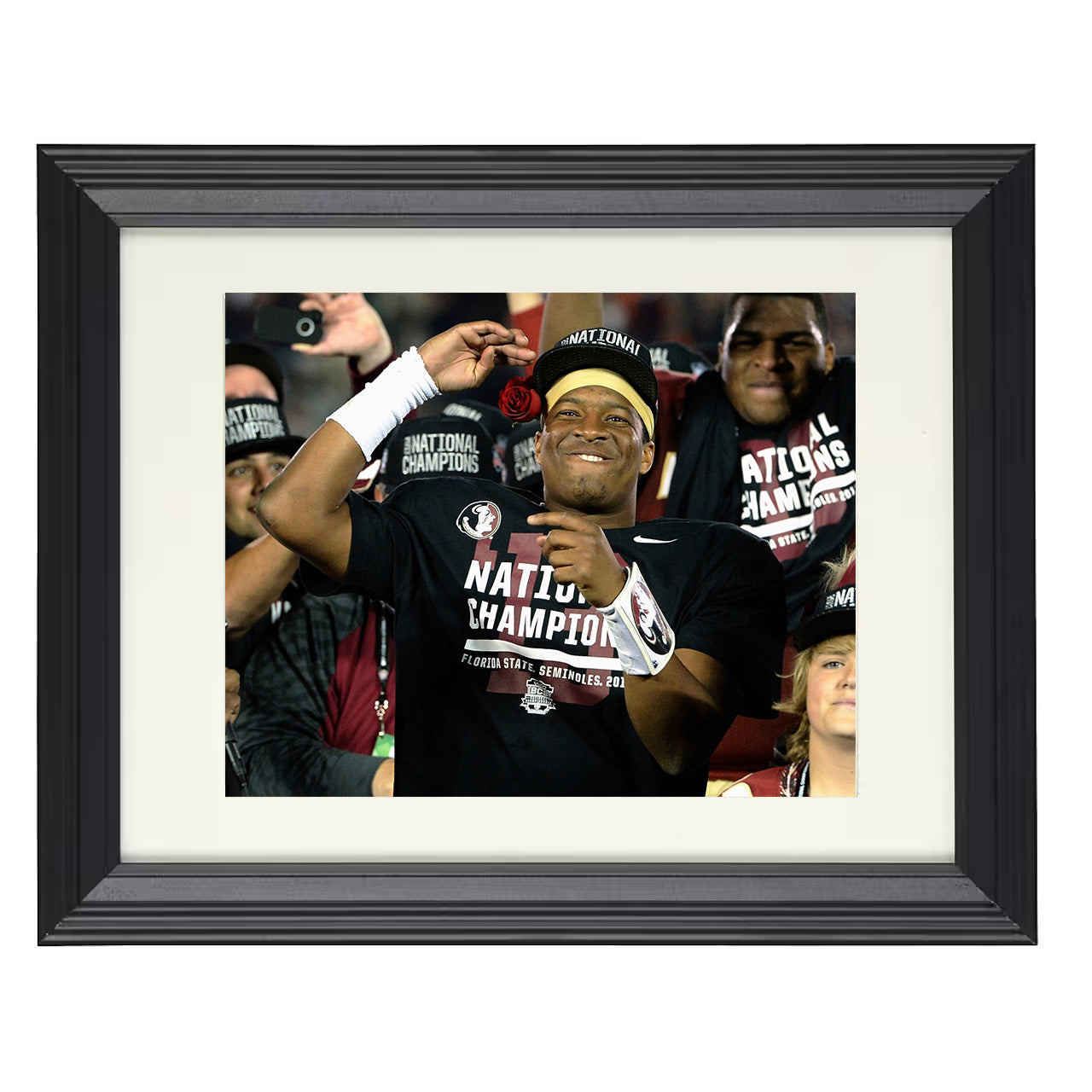 Florida State Football Jameis Winston Rose Bowl Moment 8x10 black beveled frame college football wall art