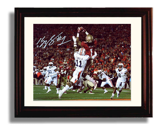 Florida State Football Kelvin Benjamin Game Winning Catch College Football Wall Art 8x10 Beveled Frame wall art print – College Football decor