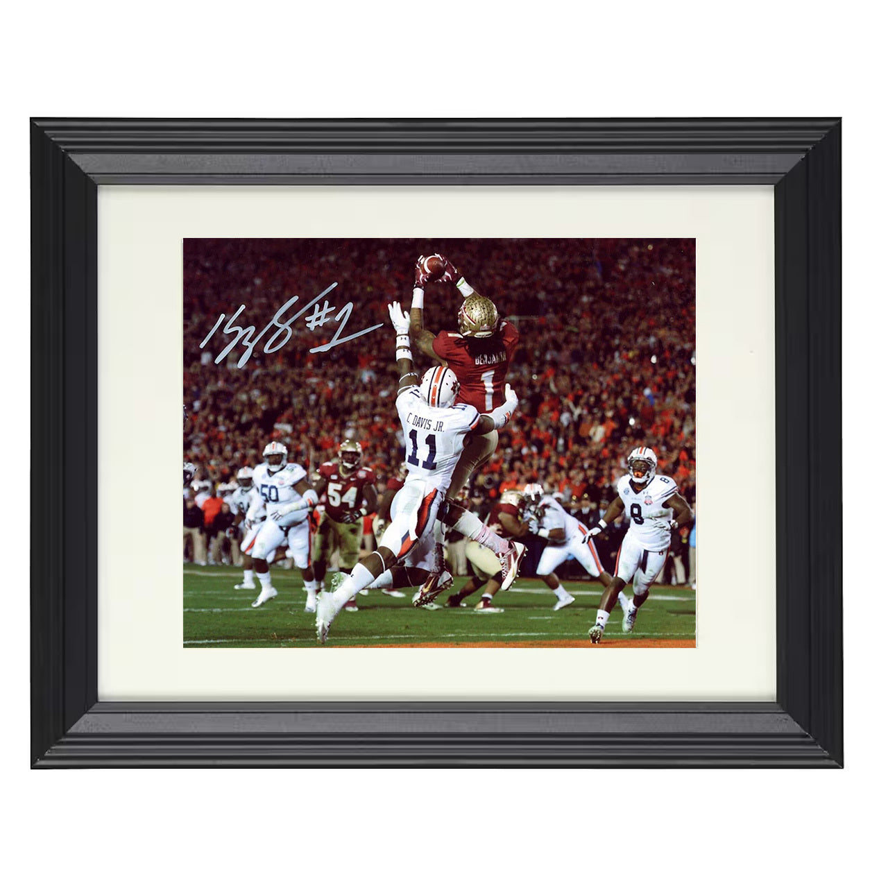 Florida State Football Kelvin Benjamin Game Winning Catch 8x10 black beveled frame college football wall art