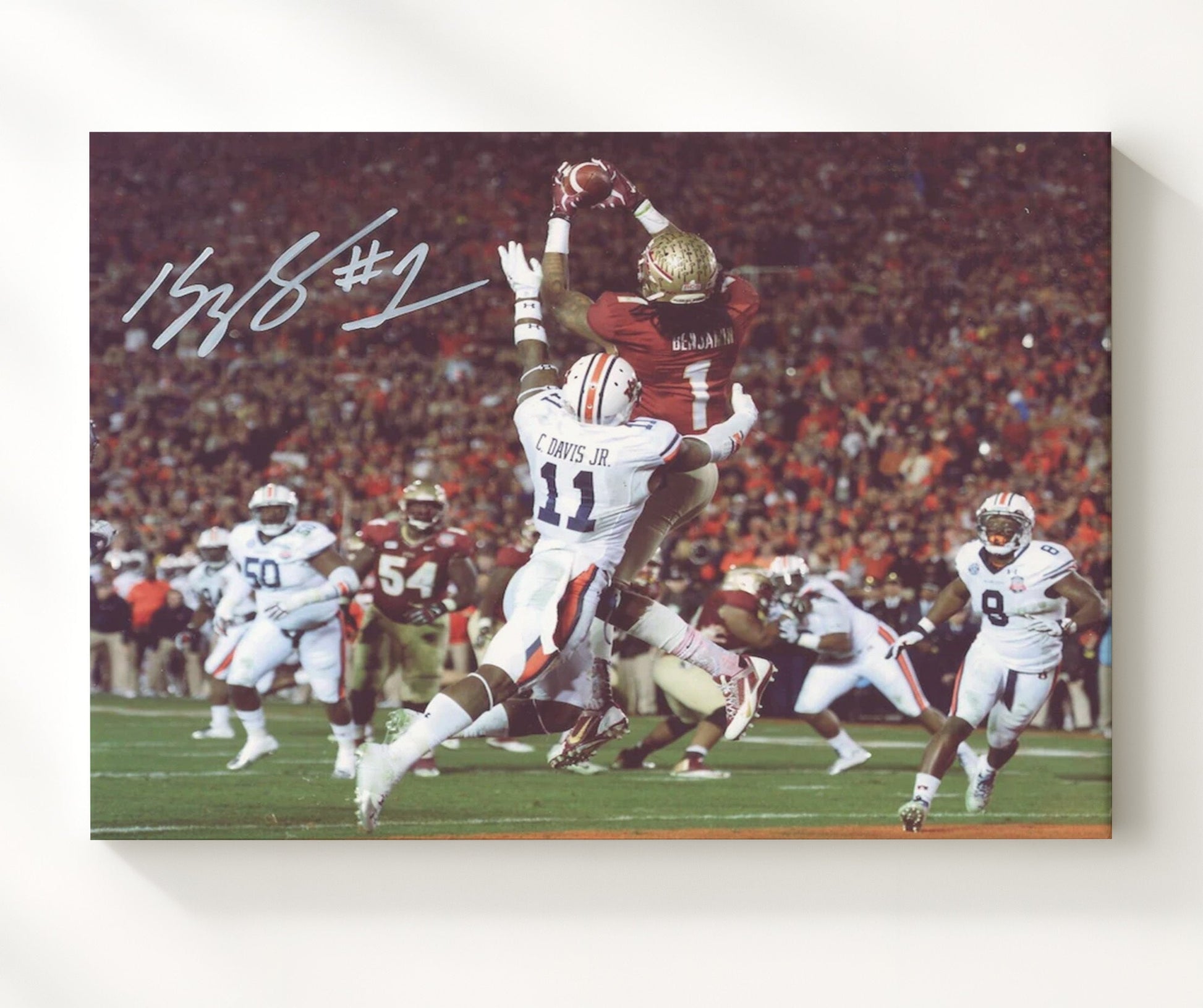 Florida State Football - Kelvin Benjamin Game Winning Catch 8x10 Canvas college football wall art