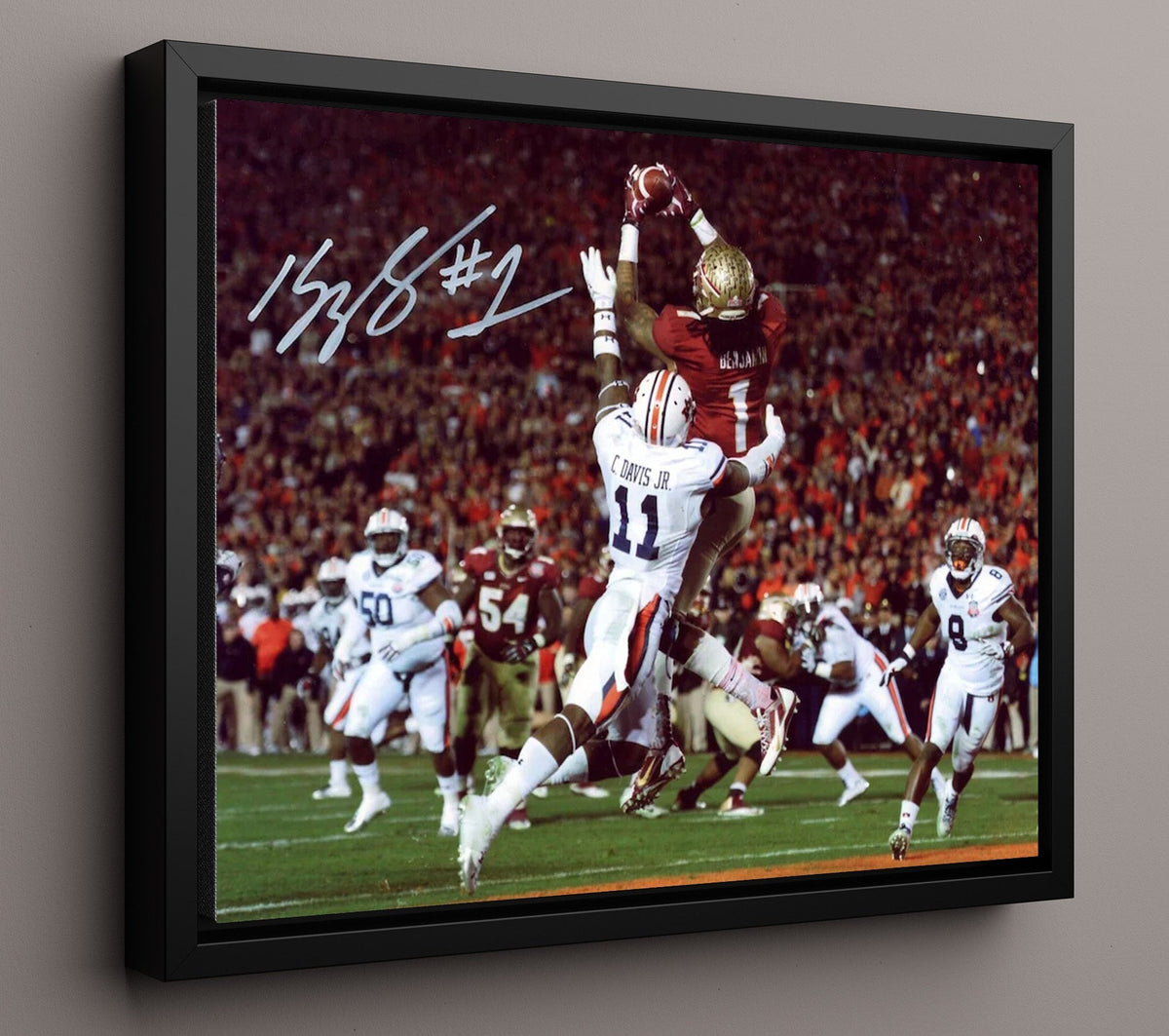 Florida State Football - Kelvin Benjamin Game Winning Catch 8x10 Framed Canvas college football wall art