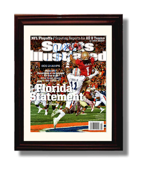 Florida State Football Kelvin Benjamin Game Winning Catch SI Cover College Football Wall Art 8x10 Beveled Frame wall art print – College Football decor