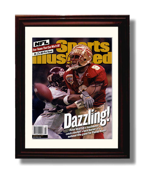 Florida State Football Peter Warrick Dazzling Play SI Cover 2000 College Football Wall Art 8x10 Beveled Frame wall art print – College Football decor