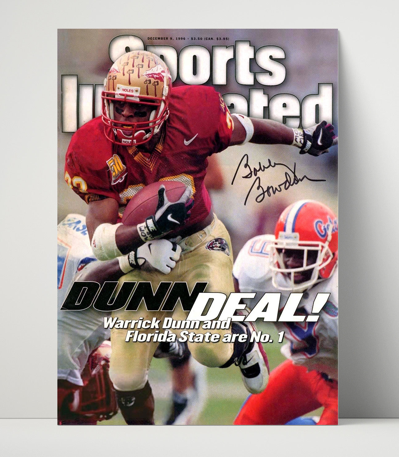 Florida State Football Warrick Dunn Breakaway Run SI Cover 1996 College Football Wall Art 16x20 Unframed Print wall art print – College Football decor