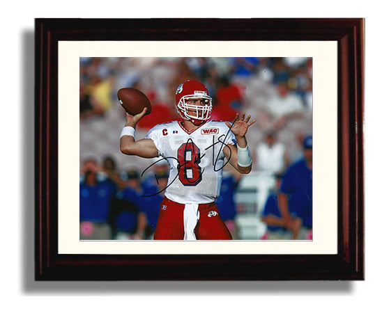 Fresno State Football David Carr Passing Motion College Football Wall Art 8x10 Beveled Frame wall art print – College Football decor