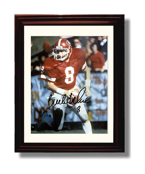 Georgia Buck Belue Bulldog Breakaway College Football Wall Art 8x10 Beveled Frame wall art print – College Football decor