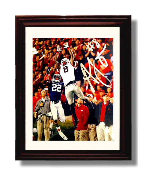 Georgia Football AJ Green High Point Catch College Football Wall Art 8x10 Beveled Frame wall art print – College Football decor