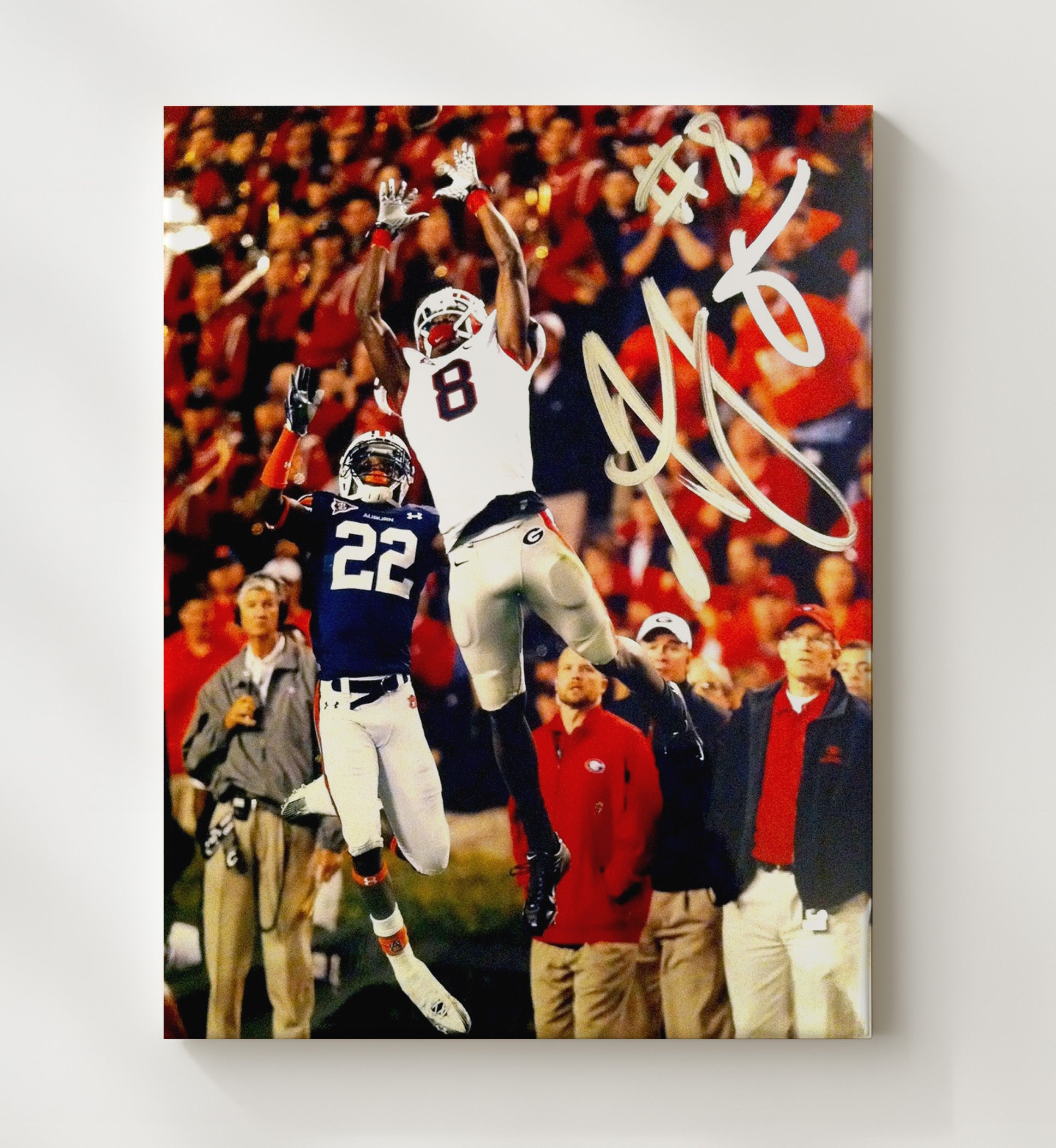 Georgia Football - AJ Green High Point Catch 8x10 Canvas college football wall art