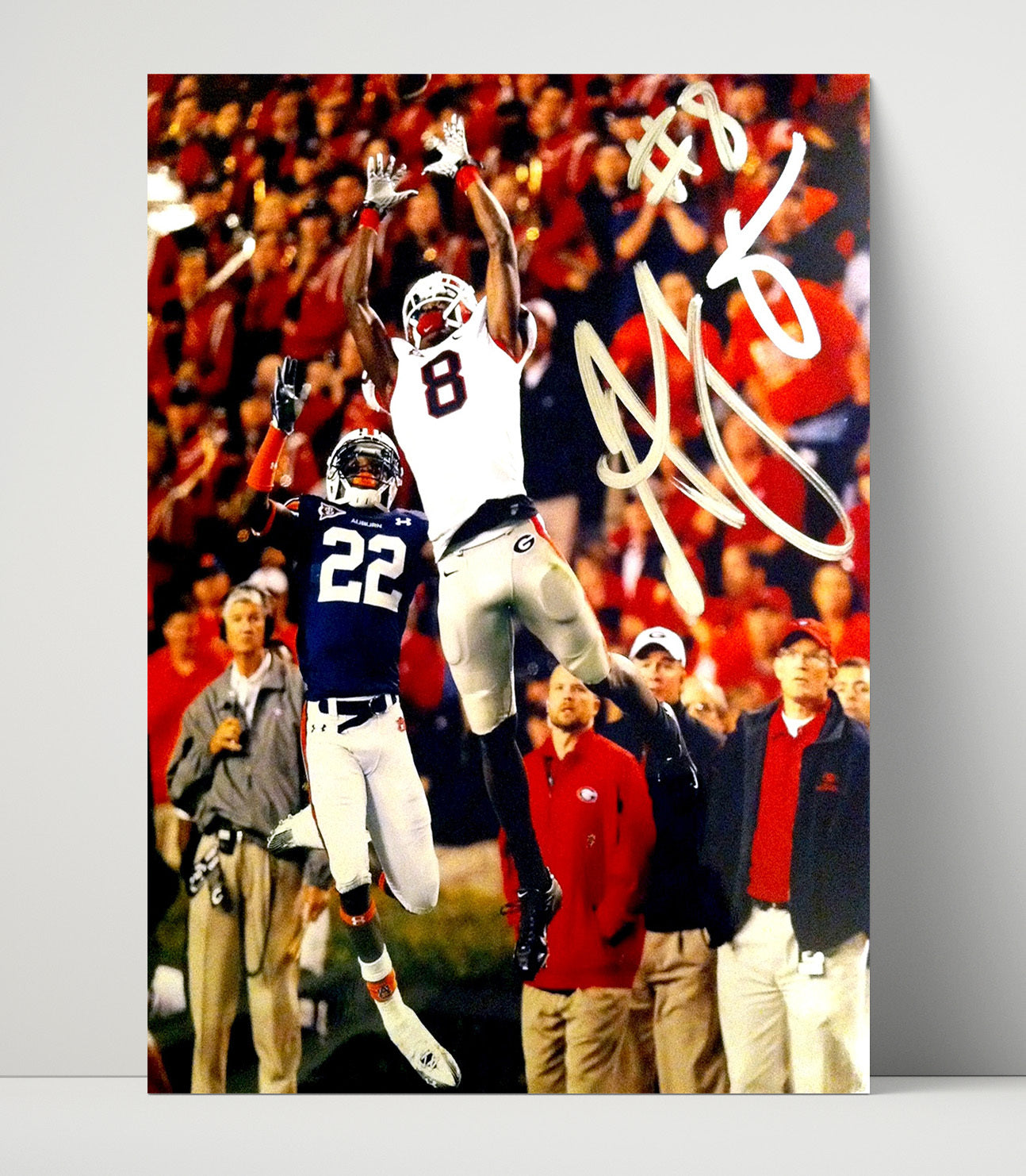 Georgia Football AJ Green High Point Catch College Football Wall Art 16x20 Unframed Print wall art print – College Football decor