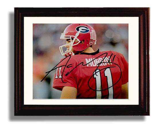 Georgia Football Aaron Murray Field General Passing Moment College Football Wall Art 8x10 Beveled Frame wall art print – College Football decor