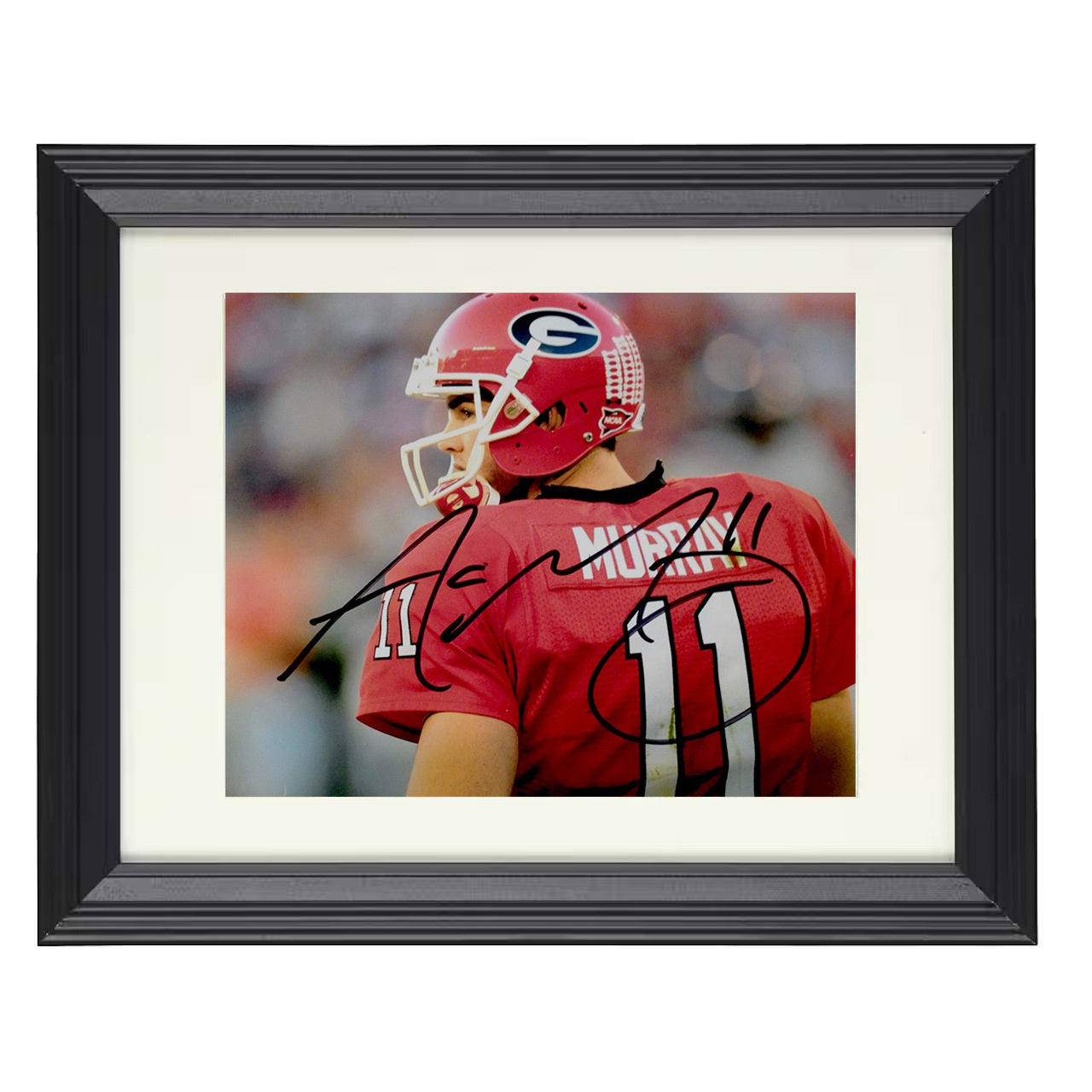 Georgia Football Aaron Murray Field General Passing Moment 8x10 black beveled frame college football wall art