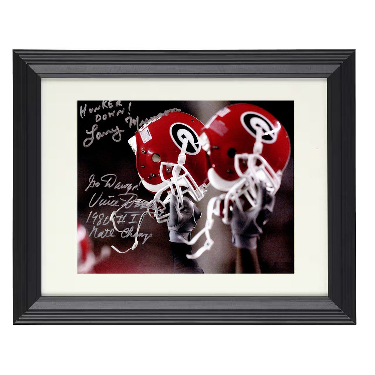 Georgia Football - Dooley and Munson Helmet Tribute 8x10 Beveled Frame college football wall art