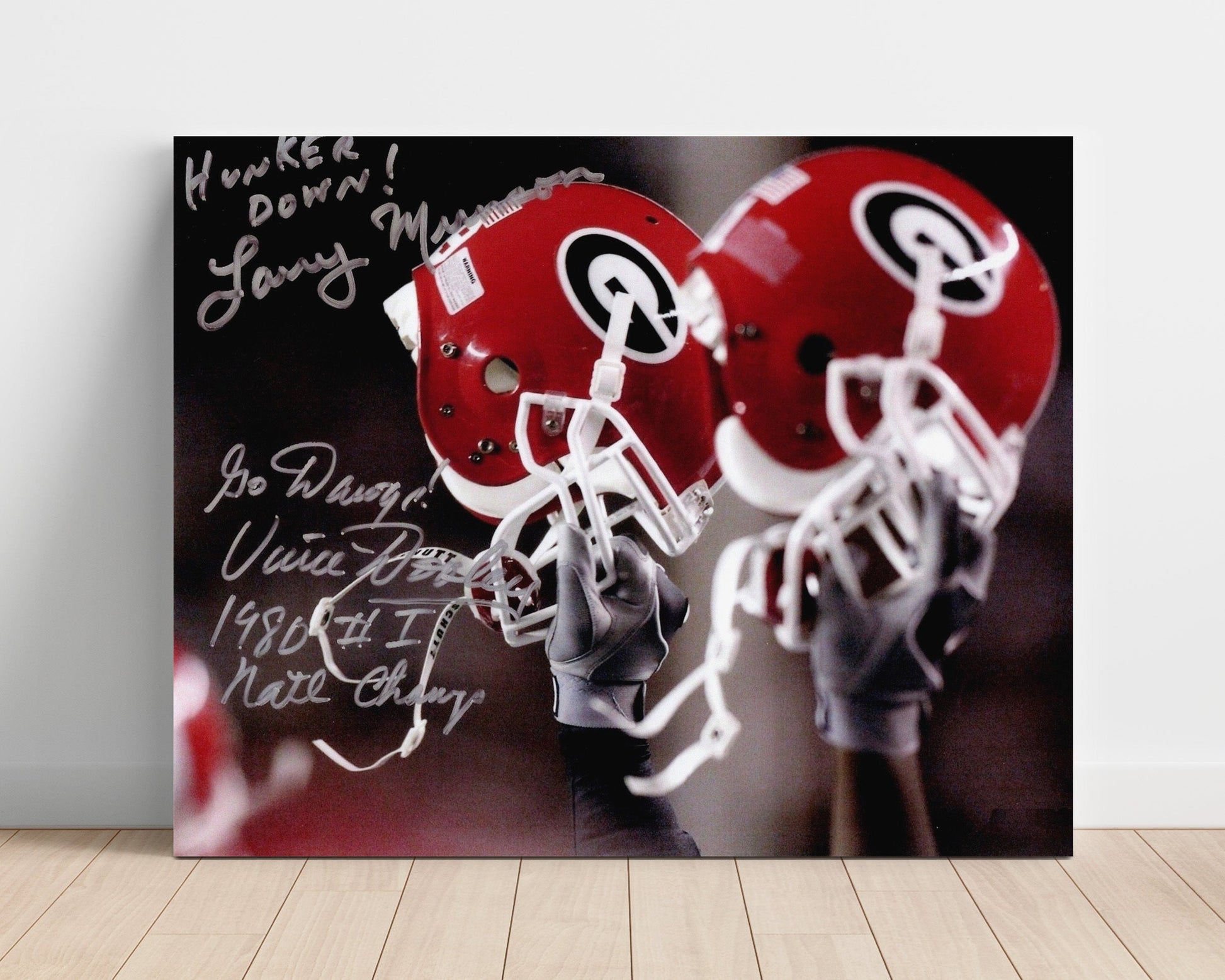 Georgia Football - Dooley and Munson Helmet Tribute 8x10 Unframed Print college football wall art