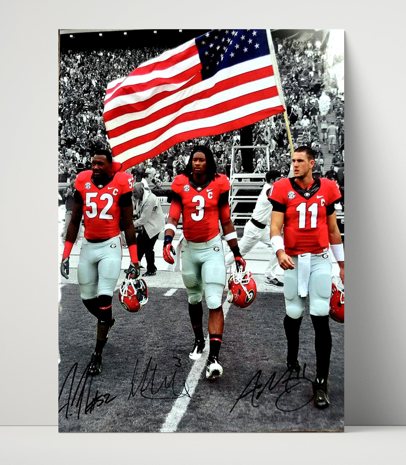 Georgia Football - Gurley Team Walk Under American Flag 8x10 Unframed Print college football wall art
