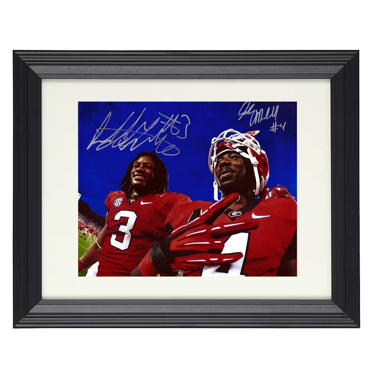 Georgia Football Gurley and Michel Dynamic Backfield Duo 8x10 black beveled frame college football wall art