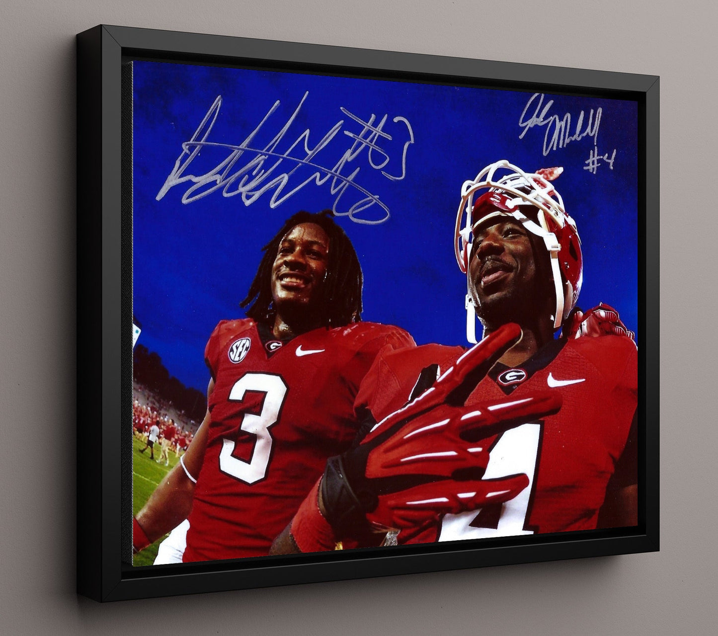Georgia Football - Gurley and Michel Dynamic Backfield Duo 8x10 Framed Canvas college football wall art