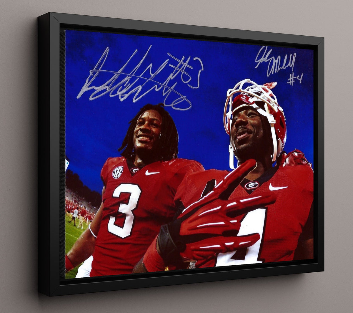Georgia Football - Gurley and Michel Dynamic Backfield Duo 8x10 Framed Canvas college football wall art