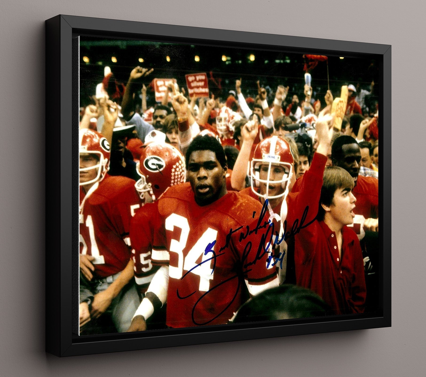 Georgia Football - Herschel Walker 1980 Championship Era Power Run 8x10 Framed Canvas college football wall art