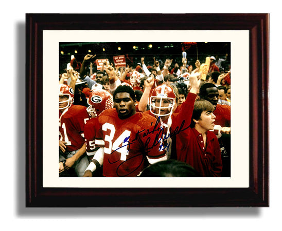 Georgia Football Herschel Walker 1980 Championship Era Power Run College Football Wall Art 8x10 Beveled Frame wall art print – College Football decor