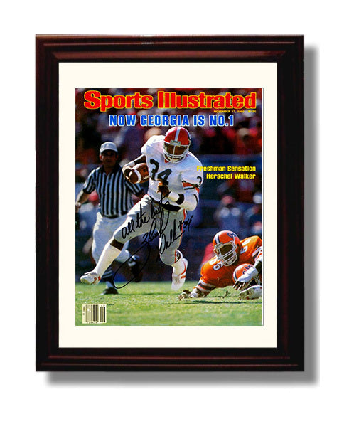 Georgia Football Herschel Walker Freshman Sensation SI Cover 1980 College Football Wall Art 8x10 Beveled Frame wall art print – College Football decor