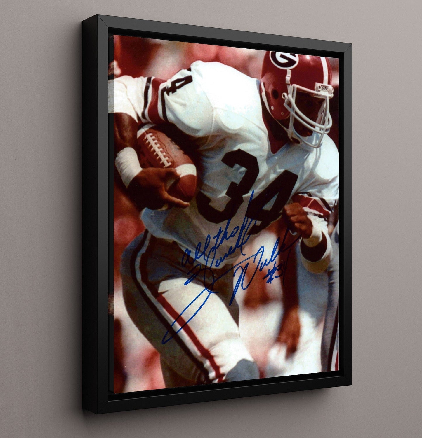 Georgia Football - Herschel Walker Power Run Action 8x10 Framed Canvas college football wall art