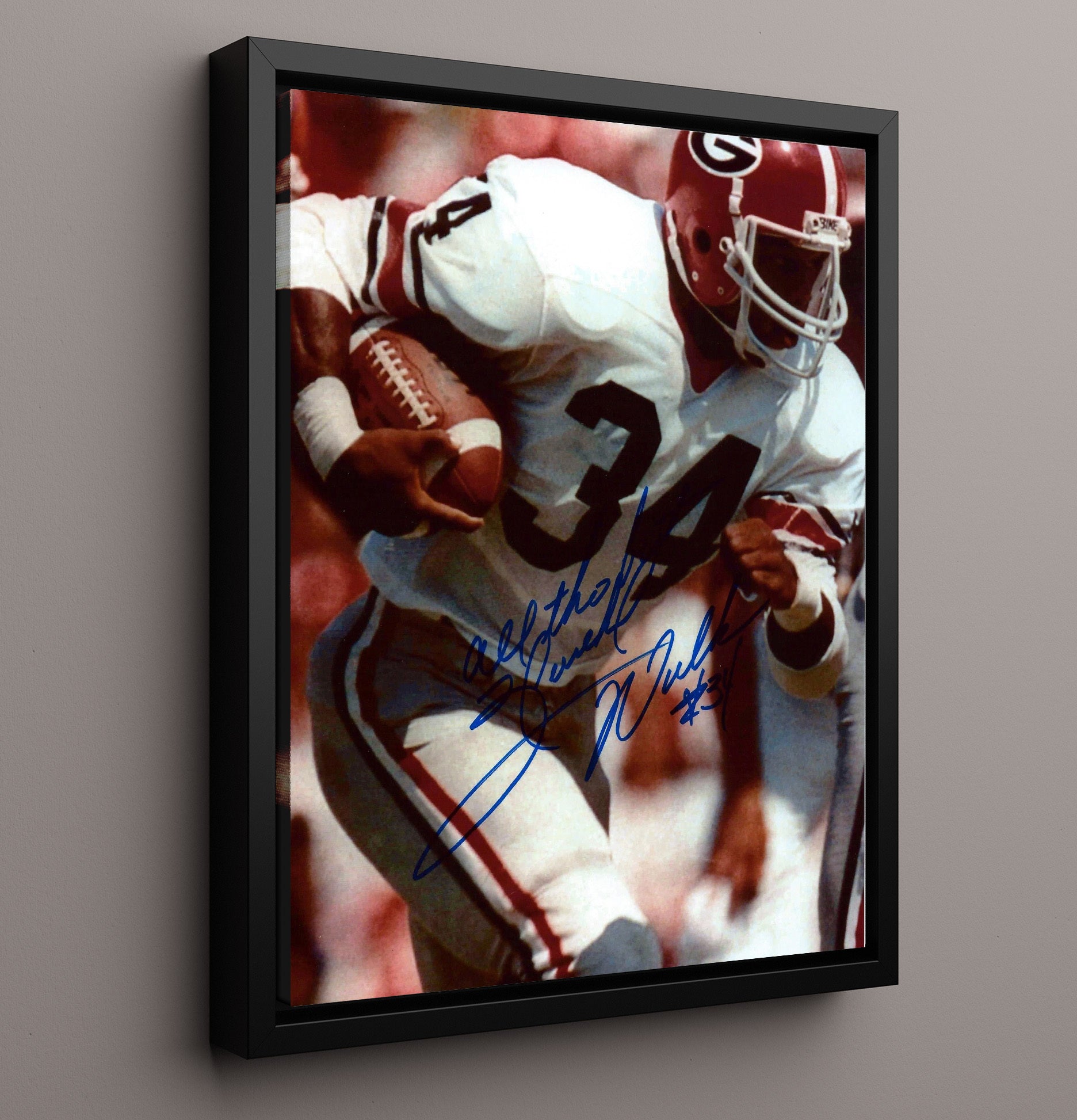 Georgia Football - Herschel Walker Power Run Action 8x10 Framed Canvas college football wall art