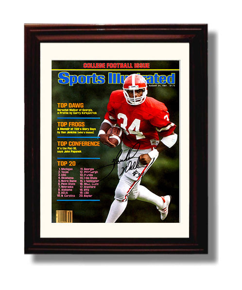 Georgia Football Herschel Walker Top Dawg SI Cover 1981 College Football Wall Art 8x10 Beveled Frame wall art print – College Football decor
