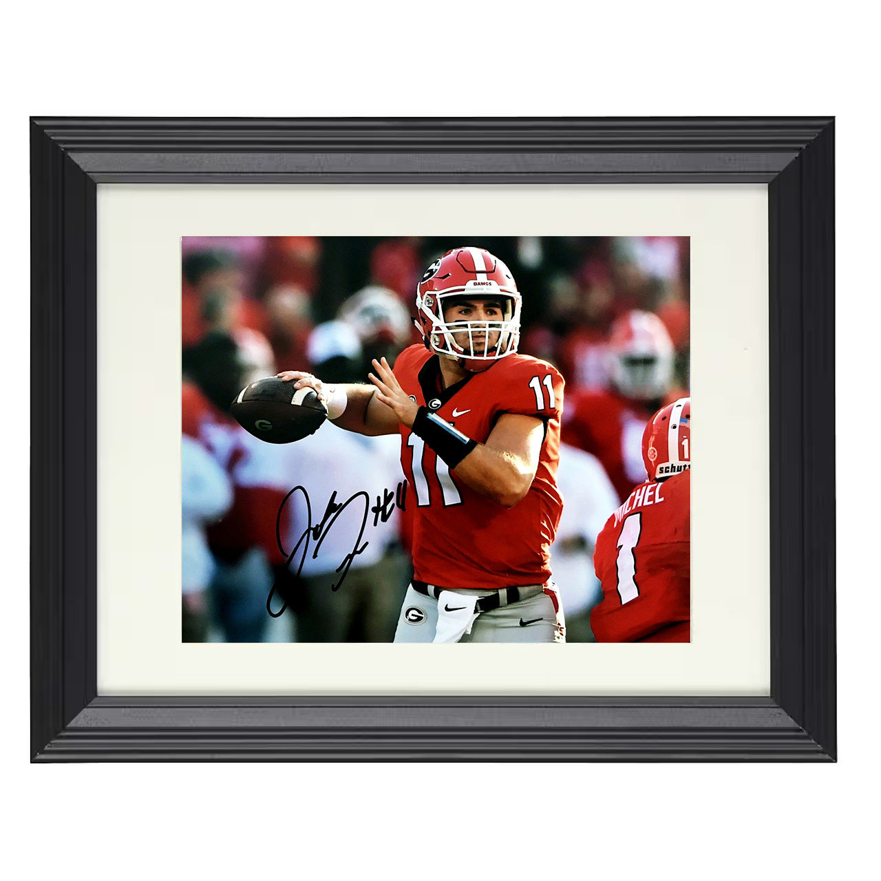Georgia Football - Jake Fromm Passing Motion 8x10 Beveled Frame college football wall art
