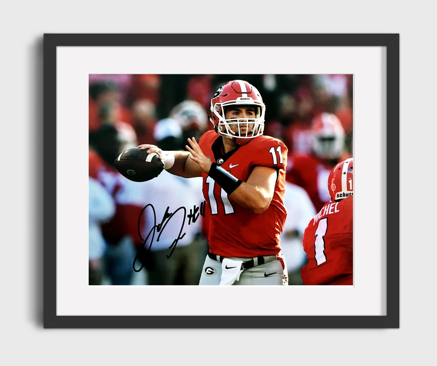 Georgia Football - Jake Fromm Passing Motion 8x10 Gallery Frame college football wall art