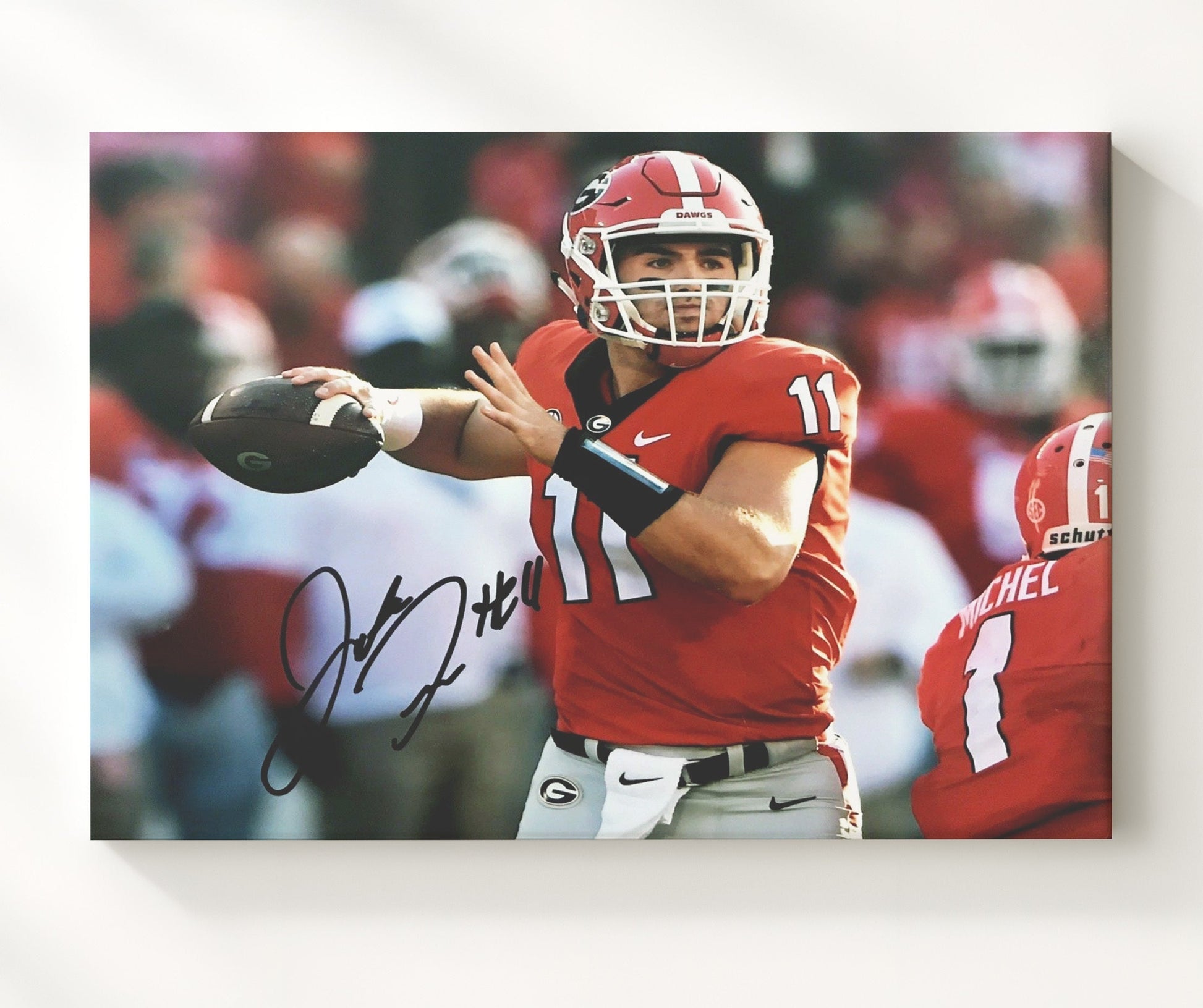 Georgia Football - Jake Fromm Passing Motion 8x10 Canvas college football wall art
