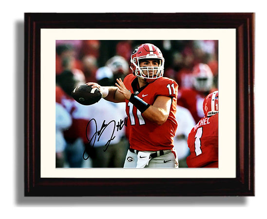 Georgia Football Jake Fromm Passing Motion College Football Wall Art 8x10 Beveled Frame wall art print – College Football decor
