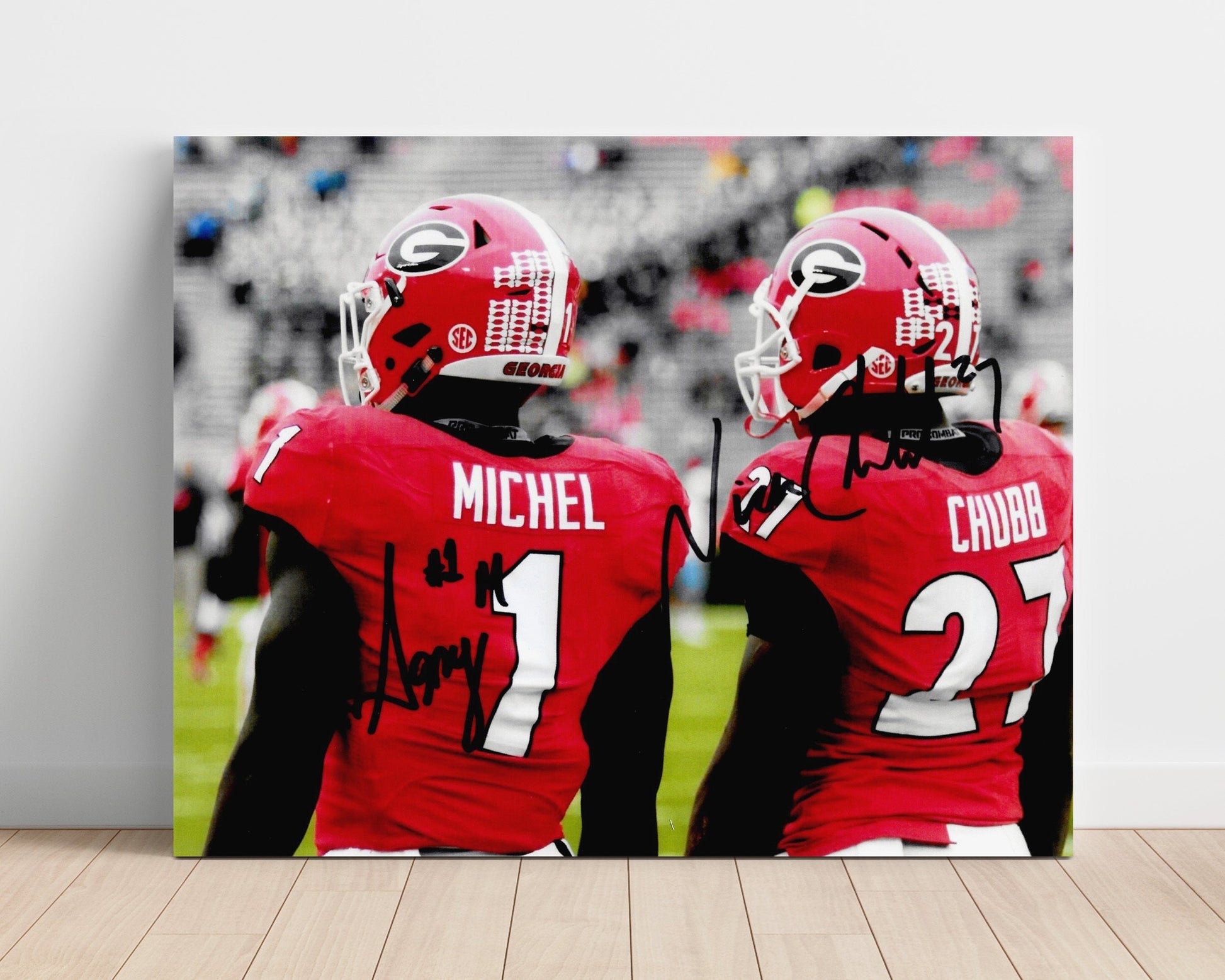 Georgia Football - Nick Chubb and Sony Michel Backfield Duo 8x10 Unframed Print college football wall art