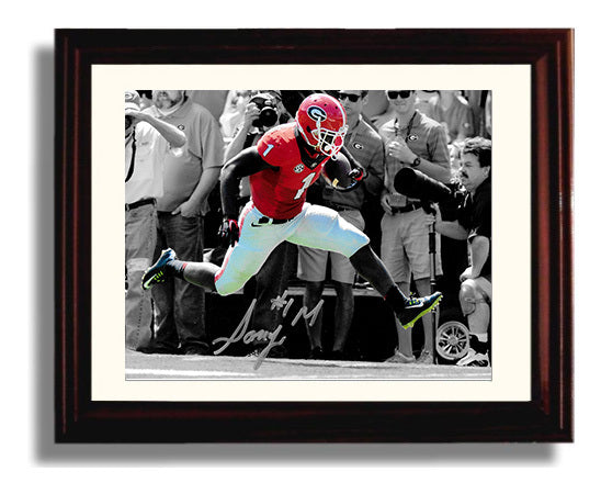Georgia Football Sony Michel Breakaway Sprint Highlight College Football Wall Art 8x10 Beveled Frame wall art print – College Football decor