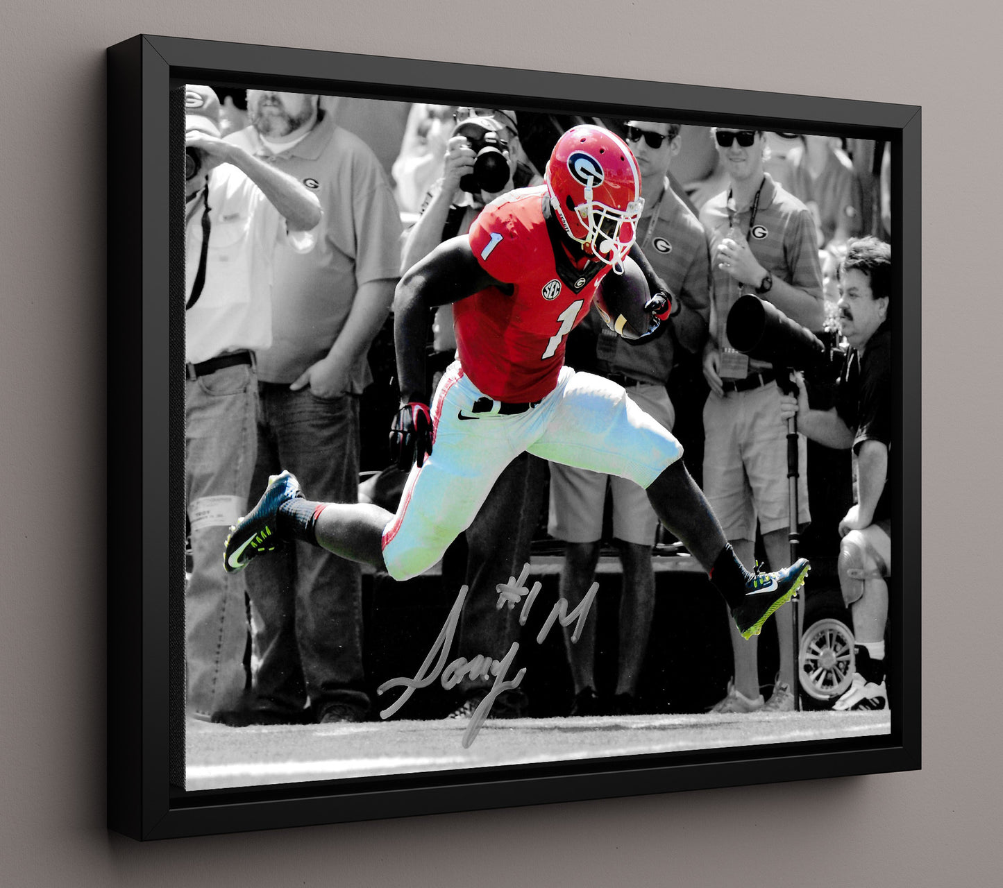Georgia Football - Sony Michel Breakaway Sprint Highlight 8x10 Framed Canvas college football wall art