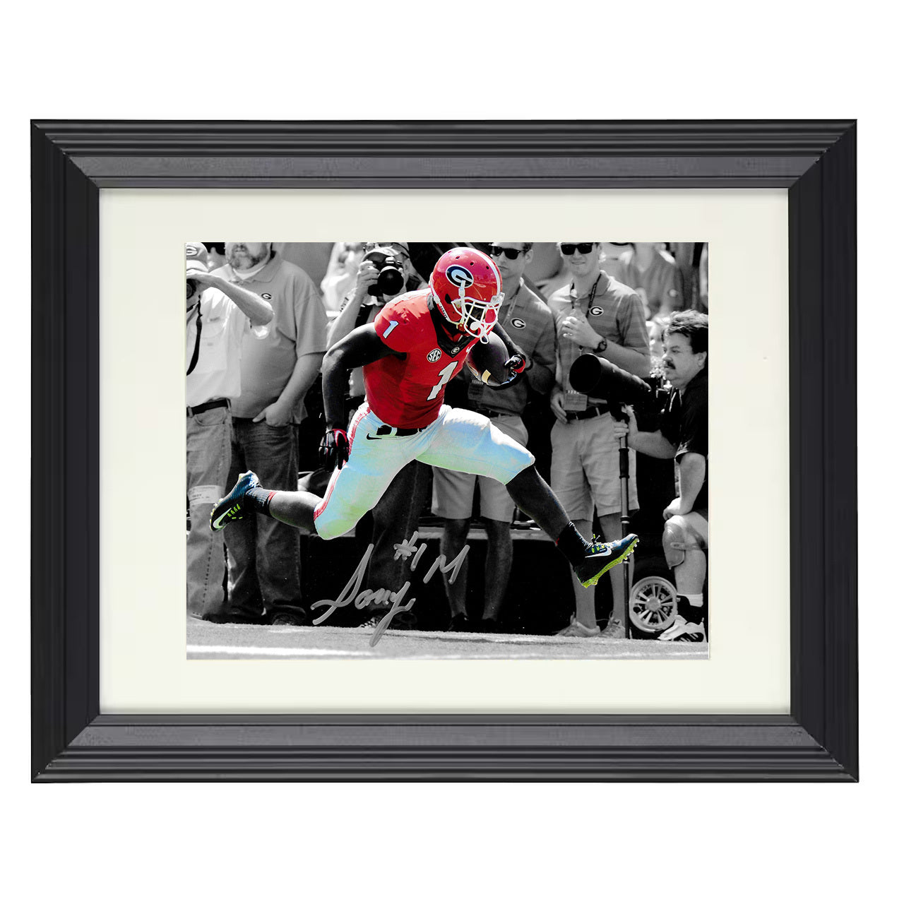 Georgia Football Sony Michel Breakaway Sprint Highlight 8x10 black beveled frame college football wall art