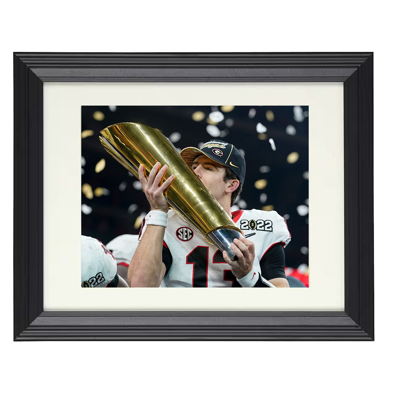 Georgia Football - Stetson Bennett Championship Trophy 8x10 Beveled Frame college football wall art