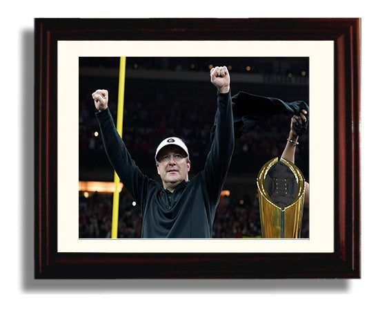 Georgia Football Stetson Bennett National Championship Trophy Kiss 2022 College Football Wall 8x10 Beveled Frame wall art print – College Football decor