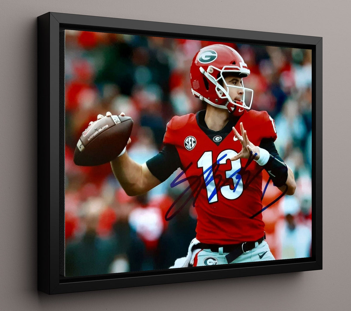 Georgia Football - Stetson Bennett Passing Pose 8x10 Framed Canvas college football wall art
