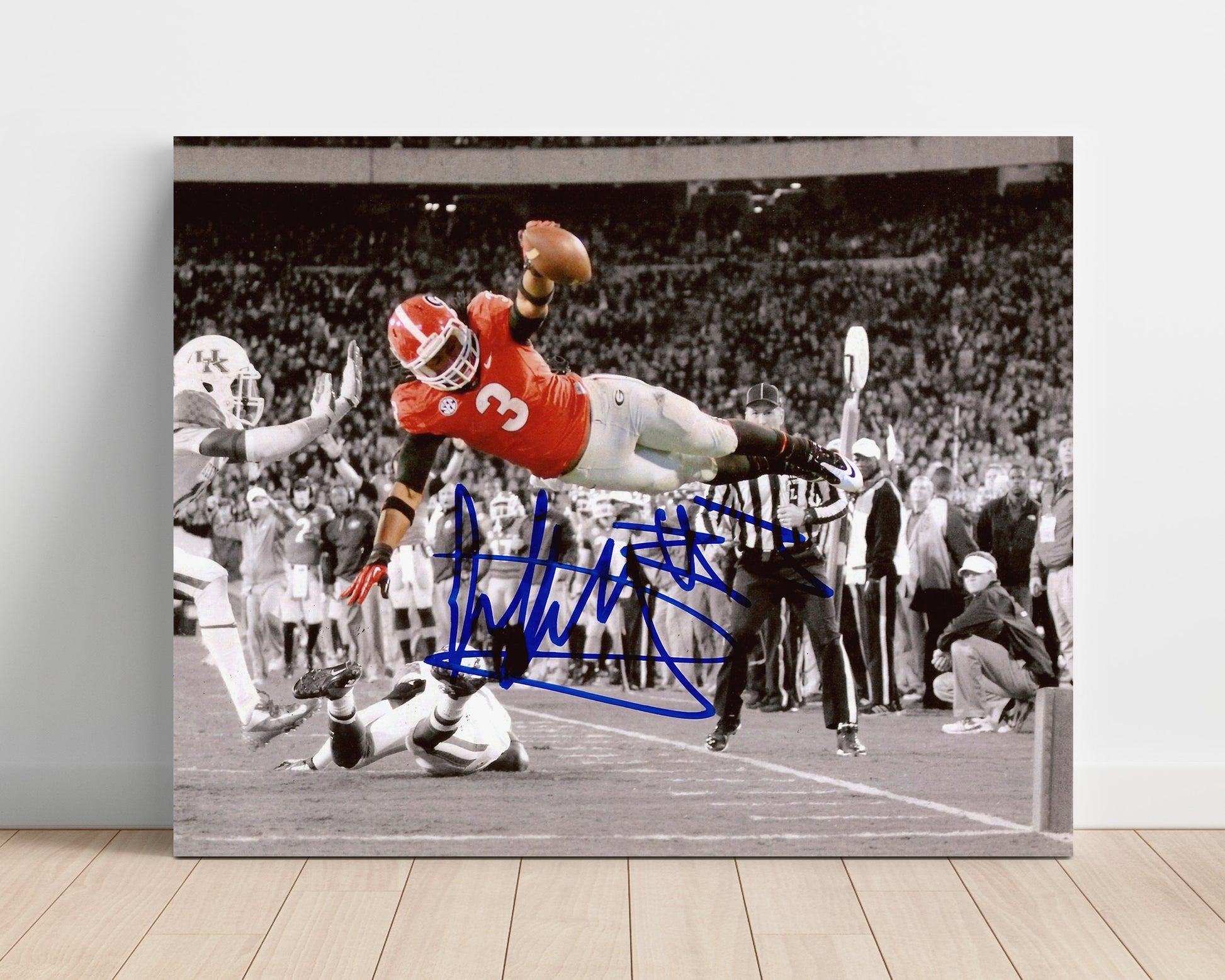 Georgia Football - Todd Gurley Flying Touchdown Dive 8x10 Unframed Print college football wall art