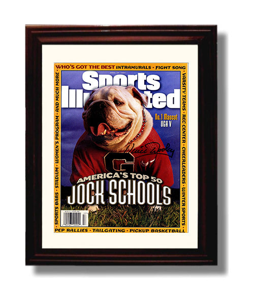 Georgia Football UGA Mascot SI Cover Spirit Portrait College Football Wall Art 8x10 Beveled Frame wall art print – College Football decor