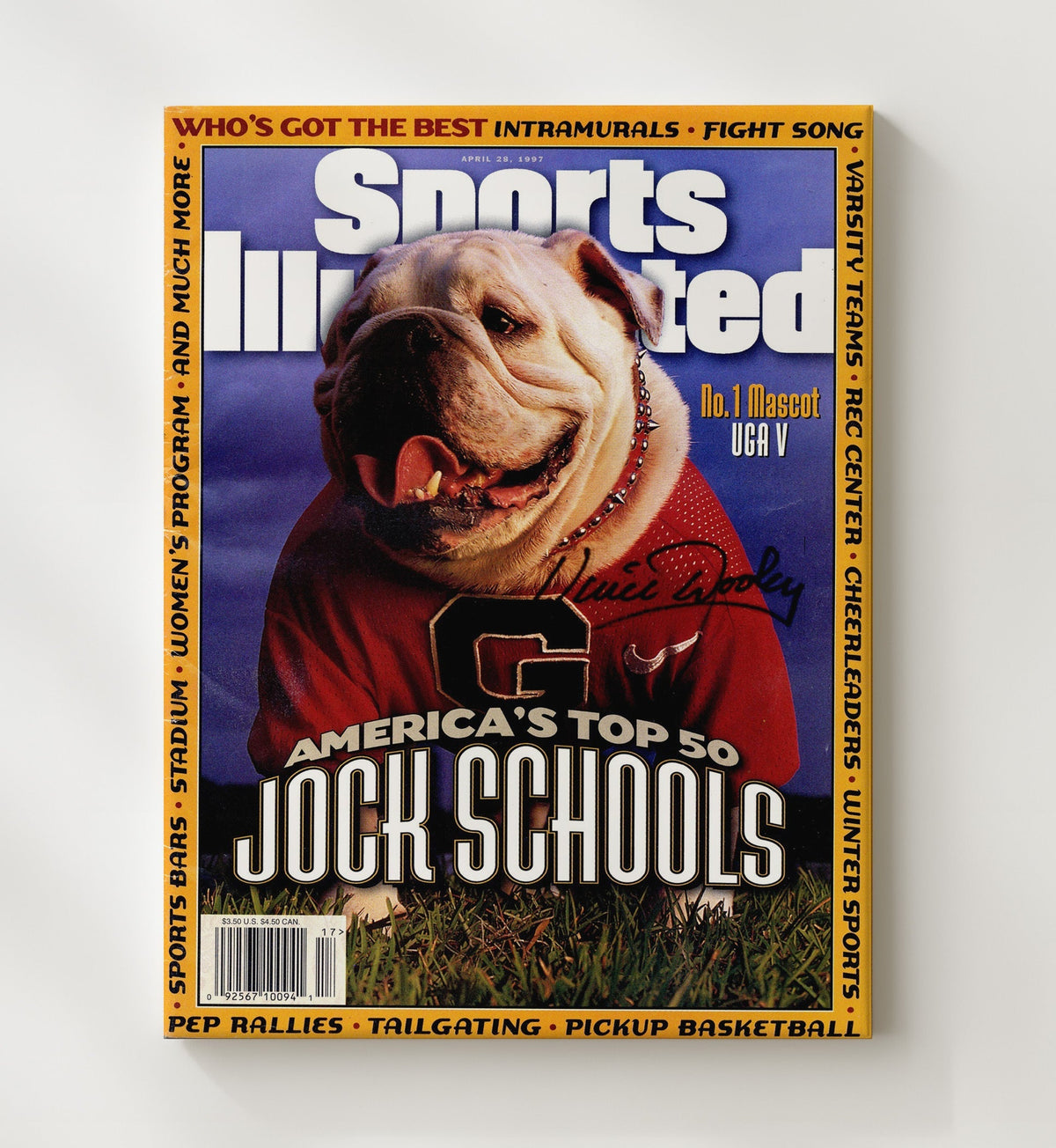 Georgia Football - UGA Mascot SI Cover Spirit Portrait 8x10 Canvas college football wall art