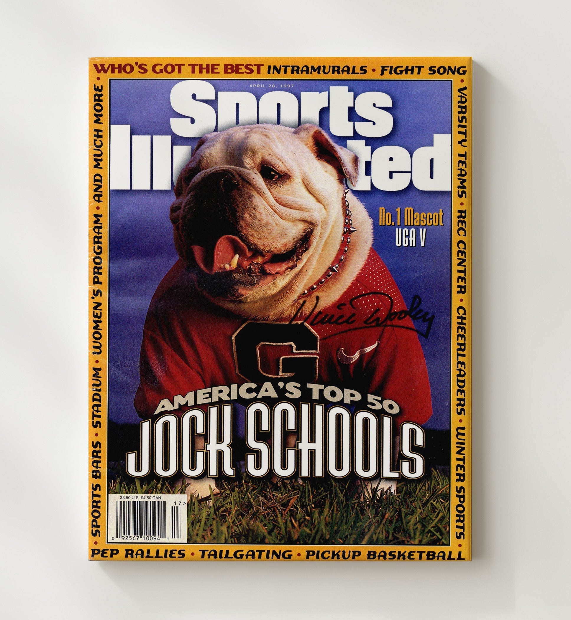 Georgia Football - UGA Mascot SI Cover Spirit Portrait 8x10 Canvas college football wall art
