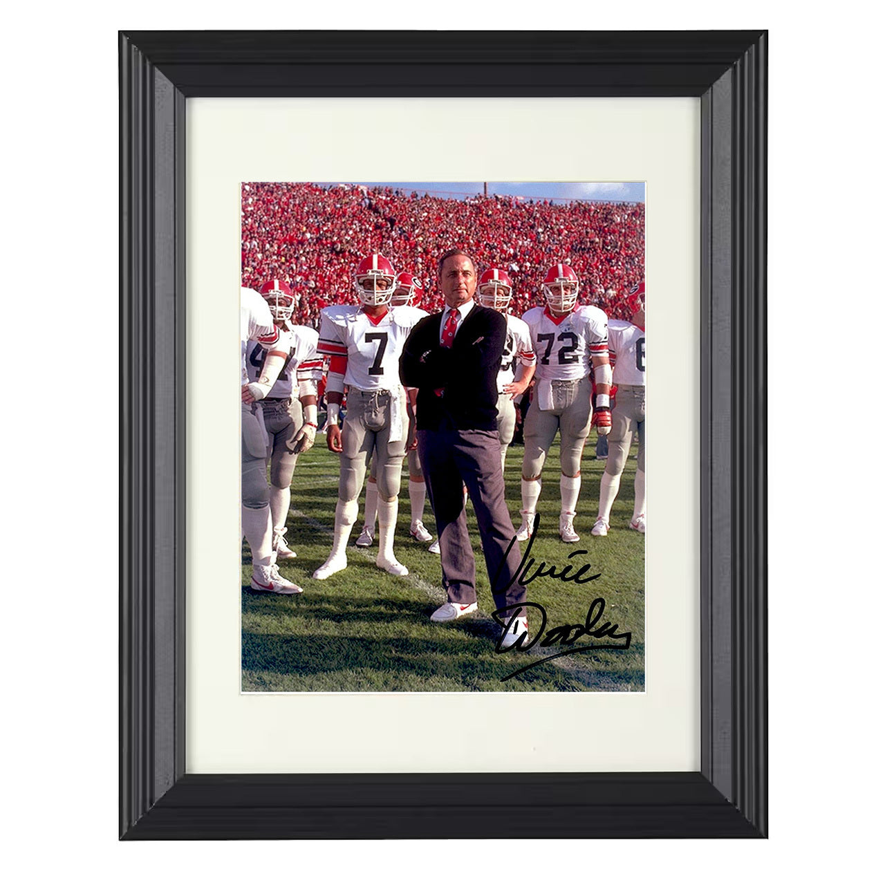 Georgia Football Vince Dooley Sideline Command Presence 8x10 black beveled frame college football wall art