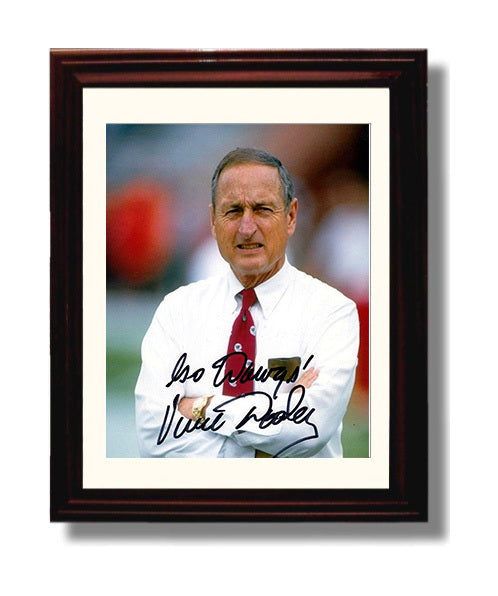 Georgia Football Vince Dooley Sideline Leadership Portrait College Football Wall Art 8x10 Beveled Frame wall art print – College Football decor