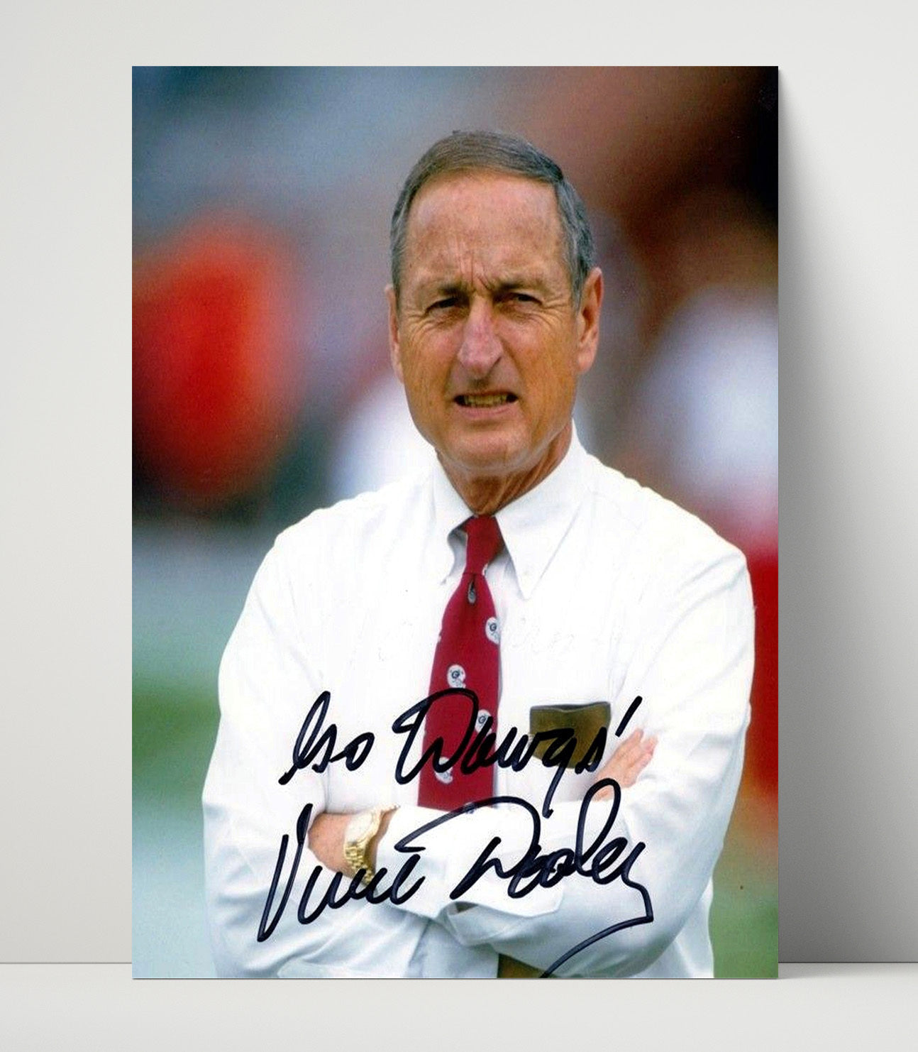 Georgia Football Vince Dooley Sideline Leadership Portrait College Football Wall Art 16x20 Unframed Print wall art print – College Football decor