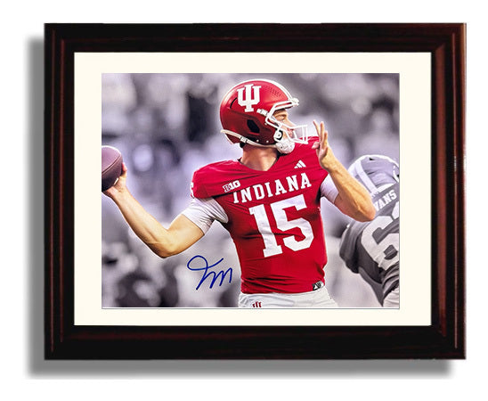 Indiana Football Fernando Mendoza Hoosier Legend Game-Time Throw College Football Wall Art 8x10 Beveled Frame wall art print – College Football decor
